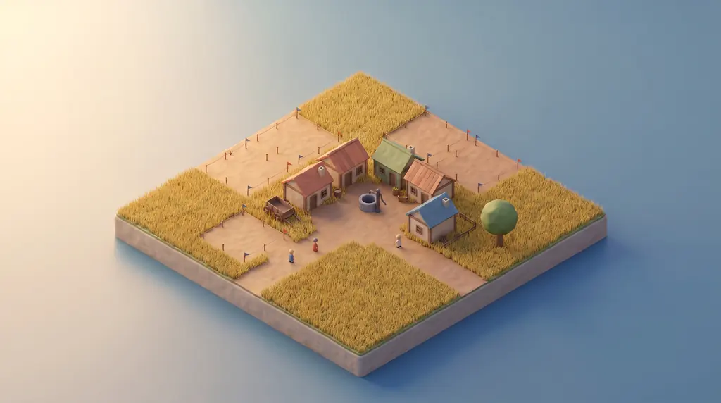 A hamlet with staked-out plots